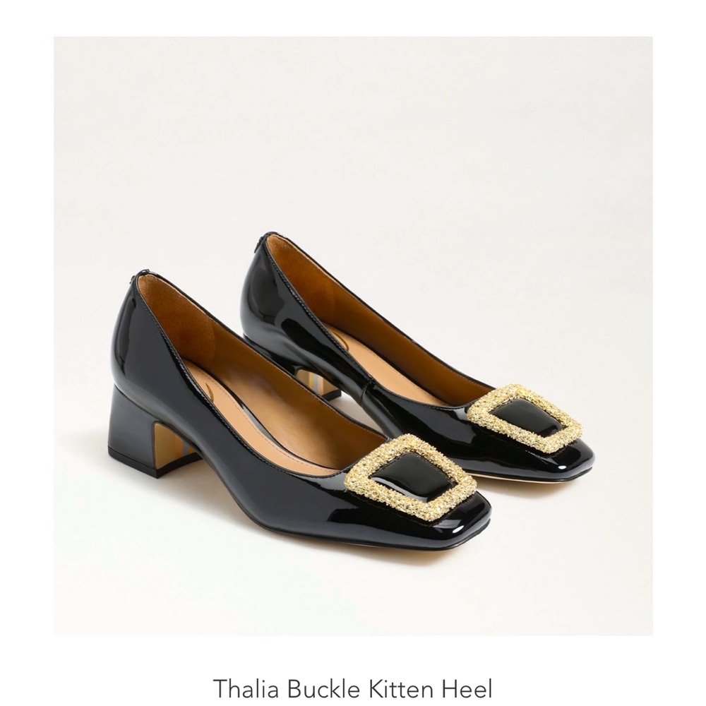 Sam Edelman Thalia Kitten Heel Black Patent Leather, size 7 1/2.